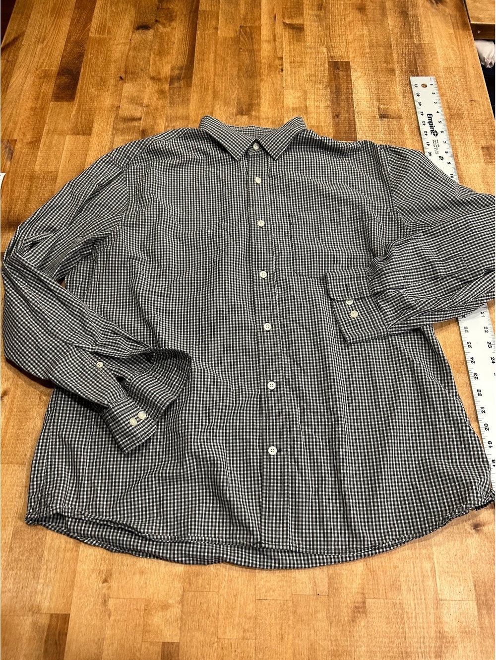 Banana Republic Men's XL Black and White Gingham Check Shirt
